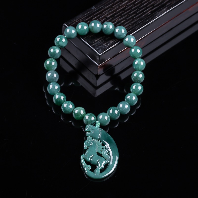 Jewelry & Watches Ltd - 천연 비취 블루 워터 조디악 말