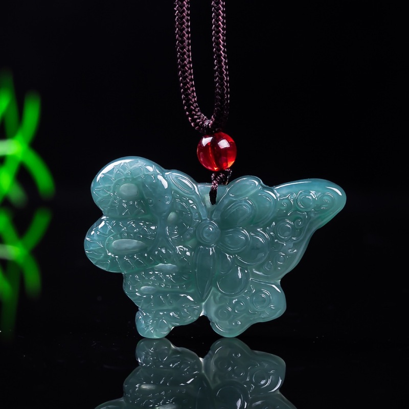 Jewelry & Watches Ltd - 남녀공용 천연 비취 A급, 나비 펜던트,