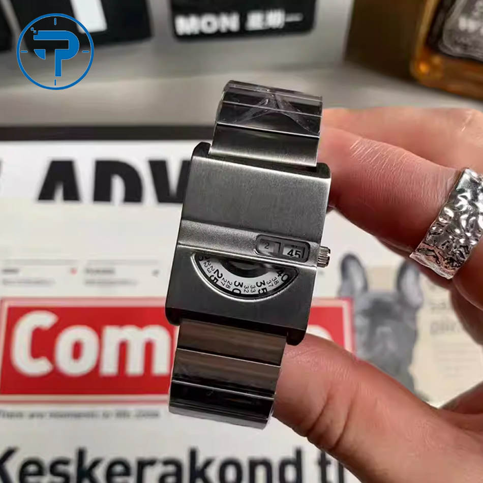 Jewelry Style Watches - 남성용 팔찌 시계 사각 시계 스테인리스