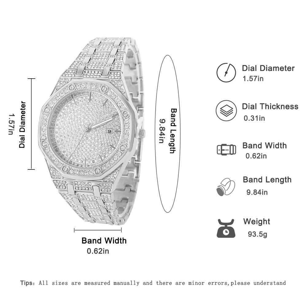 남성용 아이스드 아웃 시계, 남성용 골드 시계, 힙합  - Jewelry Style Watches 리뷰 및 가격