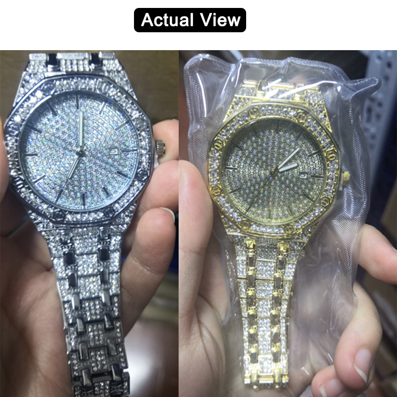 남성용 아이스드 아웃 시계, 남성용 골드 시계, 힙합  - Jewelry Style Watches 리뷰 및 가격