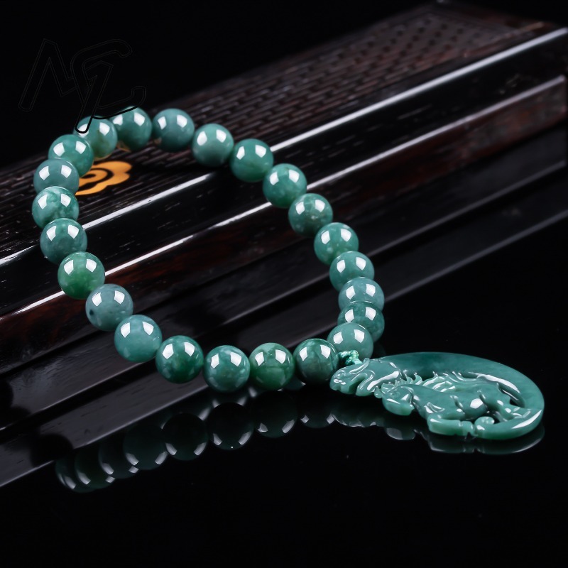천연 비취 블루 워터 조디악 말 비즈 핸드 니팅 팔찌  - Jewelry & Watches Ltd 리뷰 및 가격