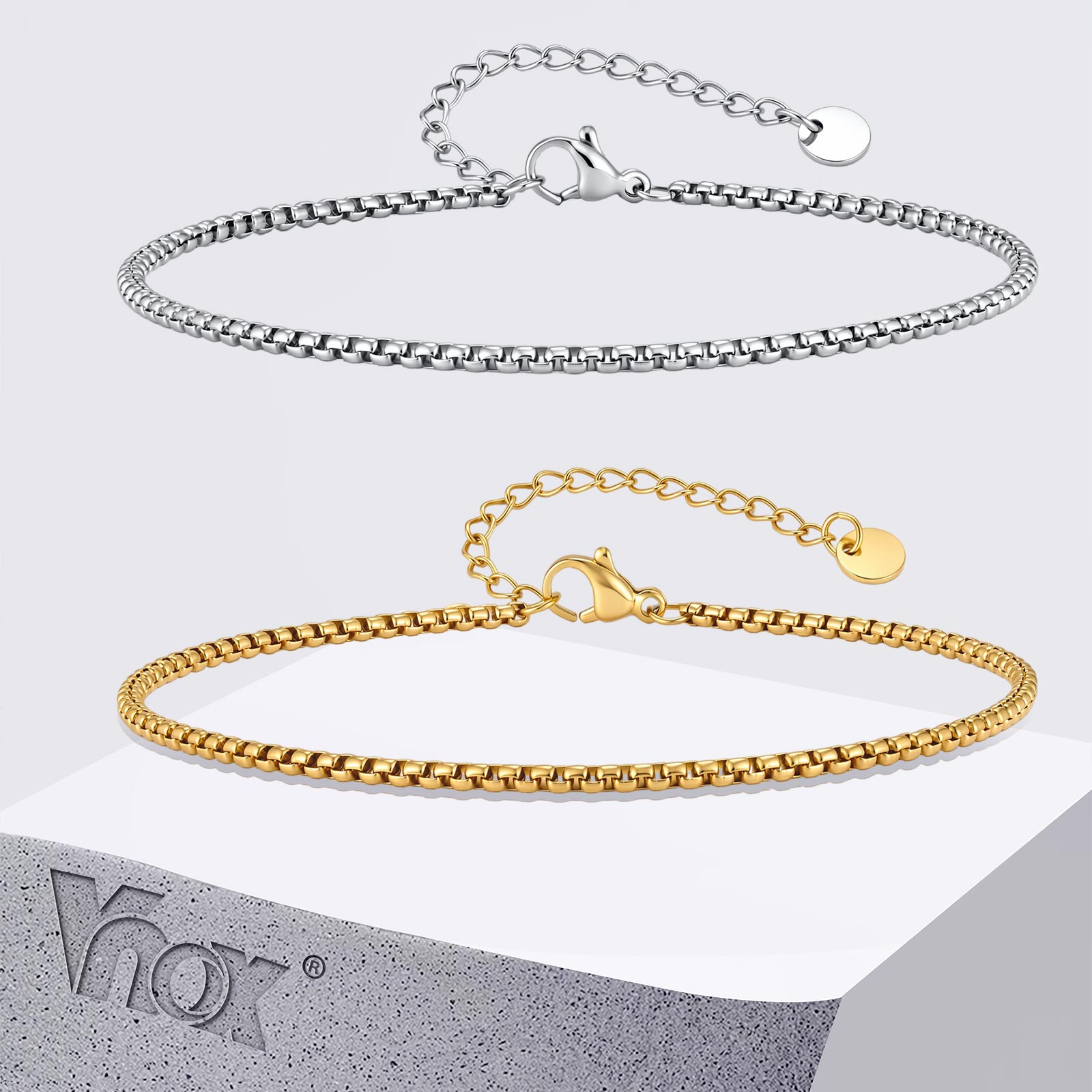 Vnox 남성 여성을 위한 스테인레스 스틸 박스 체인  - Jc Jewelry & Watches Reviews 리뷰 및 가격
