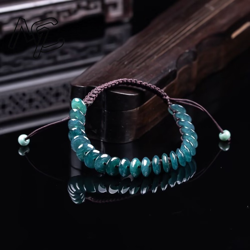 천연 진짜 에메랄드 블루 워터 아바커스 비즈 팔찌 미얀 - Jewelry & Watches Ltd 리뷰 및 가격