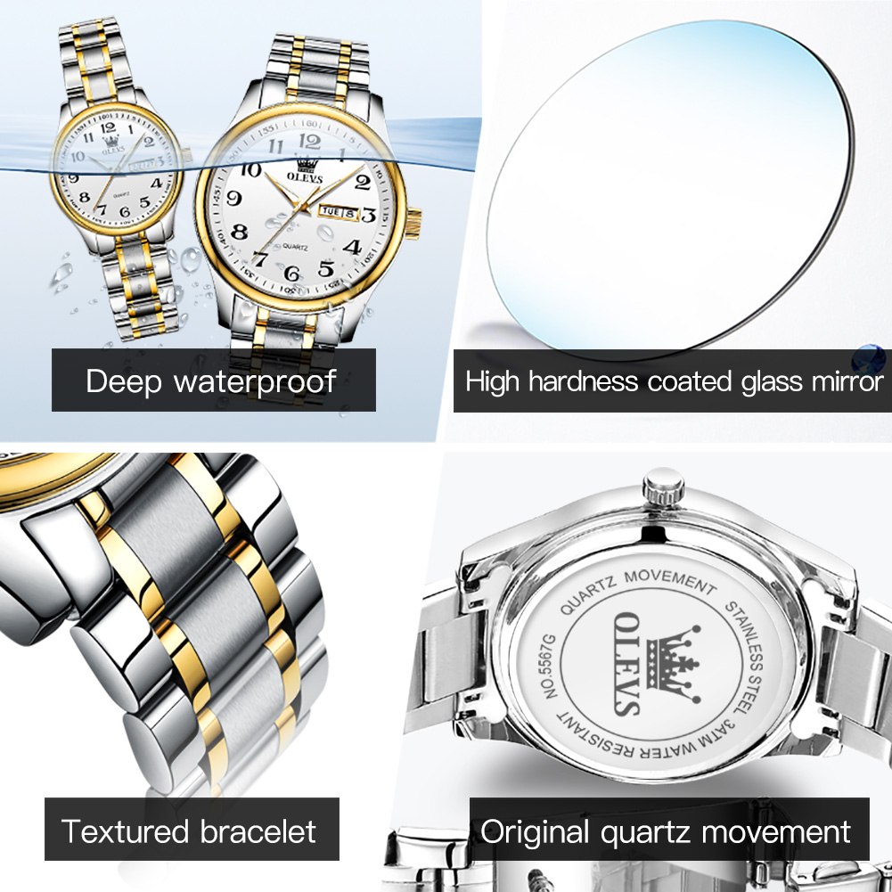 OLEVS 남성 여성을위한 새로운 패션 커플 시계 럭셔 - Jewelry Style Watches 리뷰 및 가격