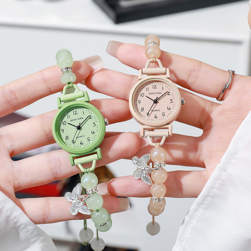 여성용 시계 나비 비즈 장식 학생 스타일 심플하고 신선 - Jewelry Making Watches 리뷰 및 가격
