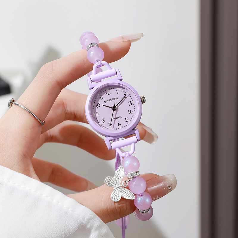 여성용 시계 나비 비즈 장식 학생 스타일 심플하고 신선 - Jewelry Making Watches 리뷰 및 가격