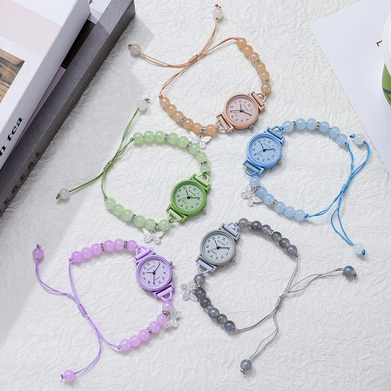 여성용 시계 나비 비즈 장식 학생 스타일 심플하고 신선 - Jewelry Making Watches 리뷰 및 가격