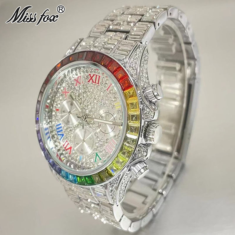 MISSFOX-남성용 럭셔리 아이스 패션 브랜드 방수  - Jewelry Style Watches 리뷰 및 가격