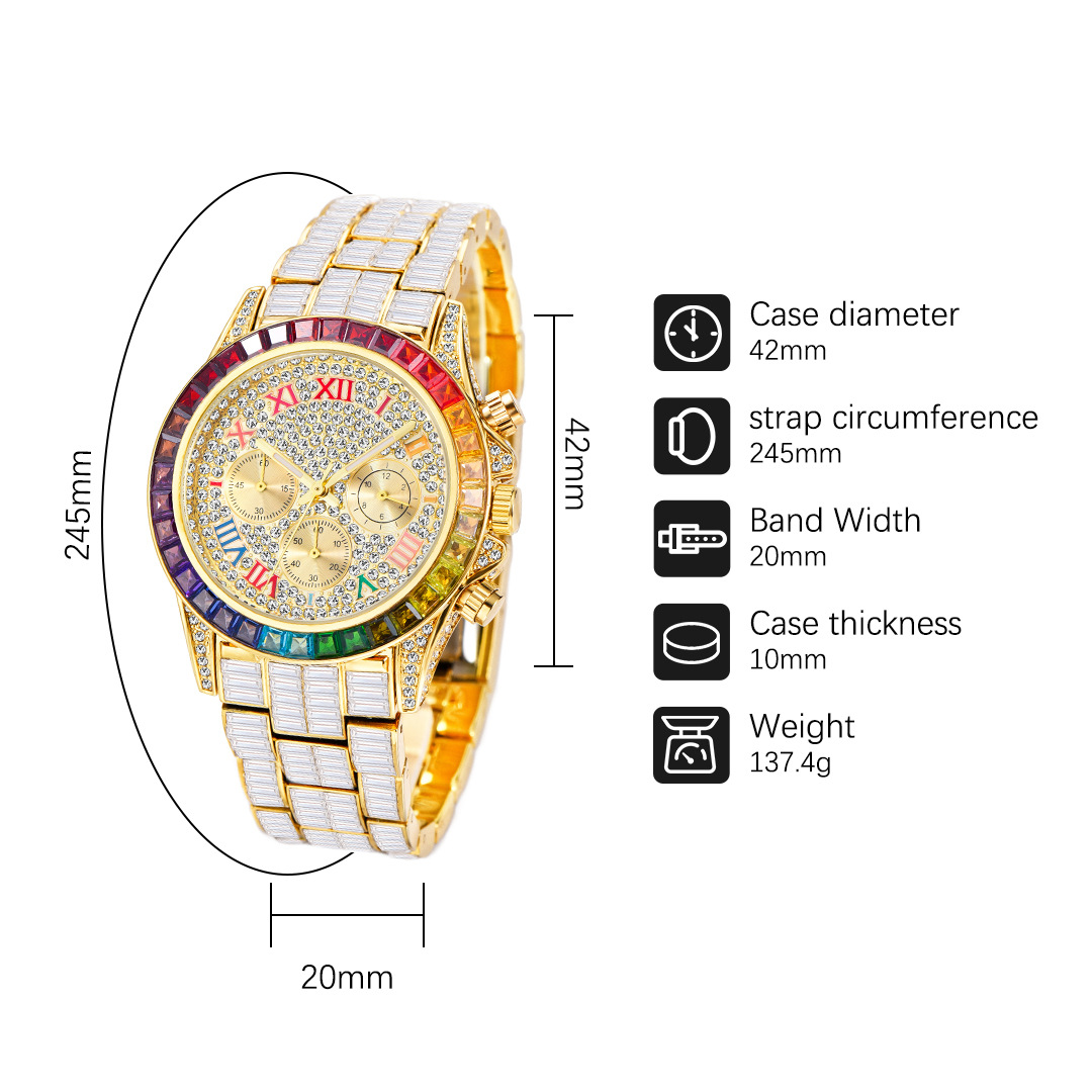MISSFOX-남성용 럭셔리 아이스 패션 브랜드 방수  - Jewelry Style Watches 리뷰 및 가격