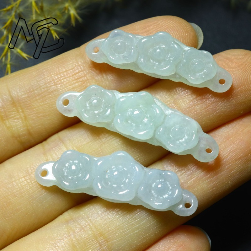 1pc 천연 경옥 에메랄드 꽃 핸드 카드 DIY 액세서 - Jewelry & Watches Ltd 리뷰 및 가격