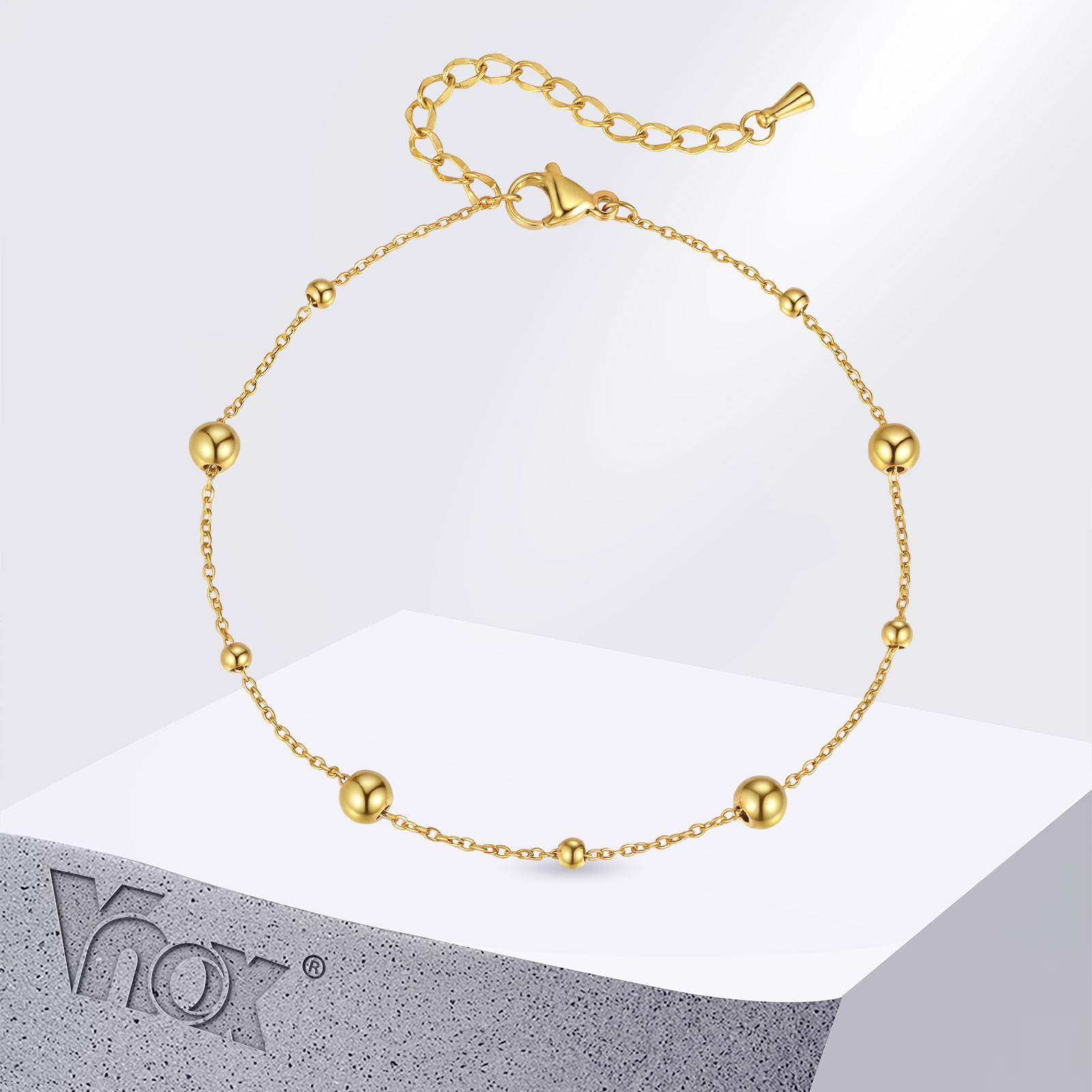 Vnox 스테인레스 스틸 작은 구슬 발찌, 간단한 골드 - Jc Jewelry & Watches Reviews 리뷰 및 가격