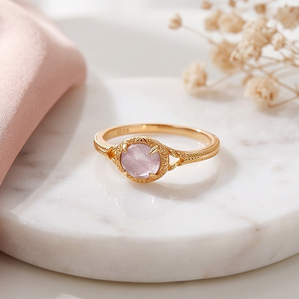 LAMOON 천연 보석 라브라도라이트 자수정 반지 여성 - Turquoise Stone Ring 리뷰 및 가격
