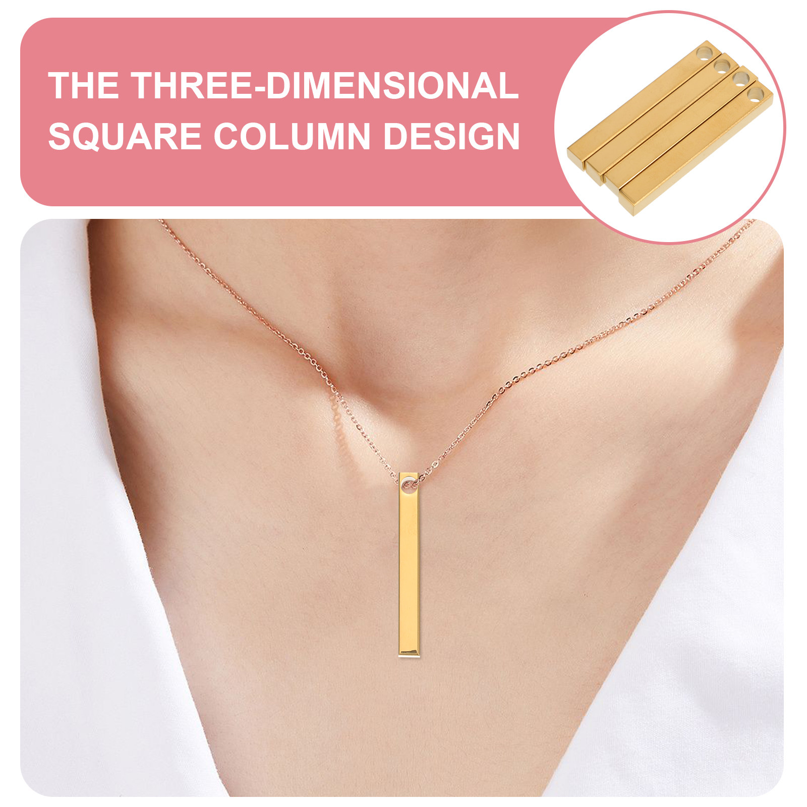 10개입 광택 처리된 스테인리스 스틸 직사각형 각인 바 - Engraved Name Necklace 리뷰 및 가격