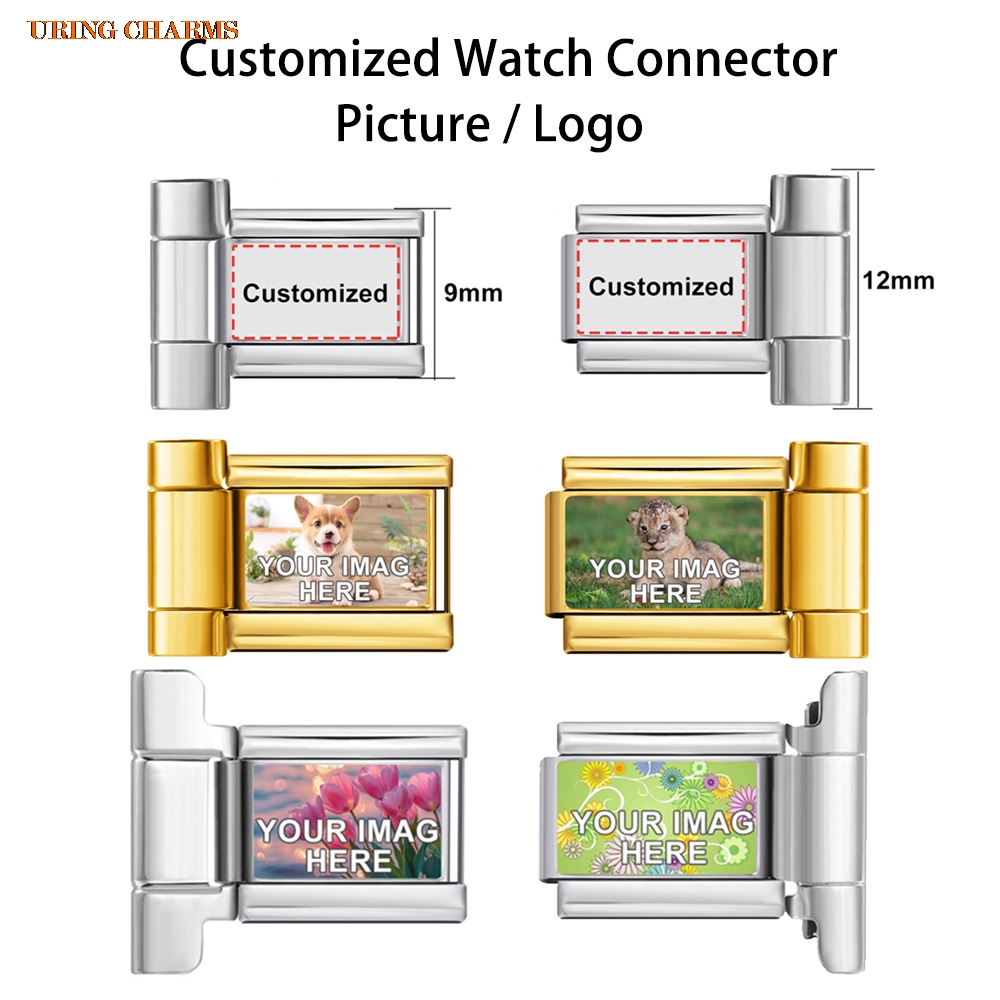 1쌍 사진 로고 맞춤형 시계 스트랩 커넥터 9mm 이탈 - Jewelry Making Watches 리뷰 및 가격