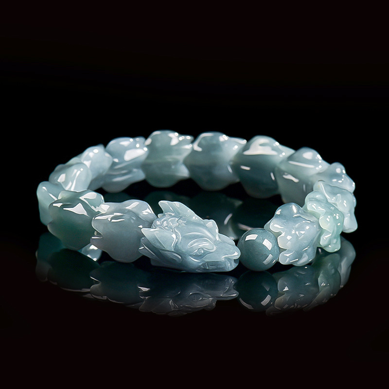 블루 버마산 비취 용 팔찌, 조각된 원석 뱅글, 부적, - Jewelry & Watches Ltd 리뷰 및 가격