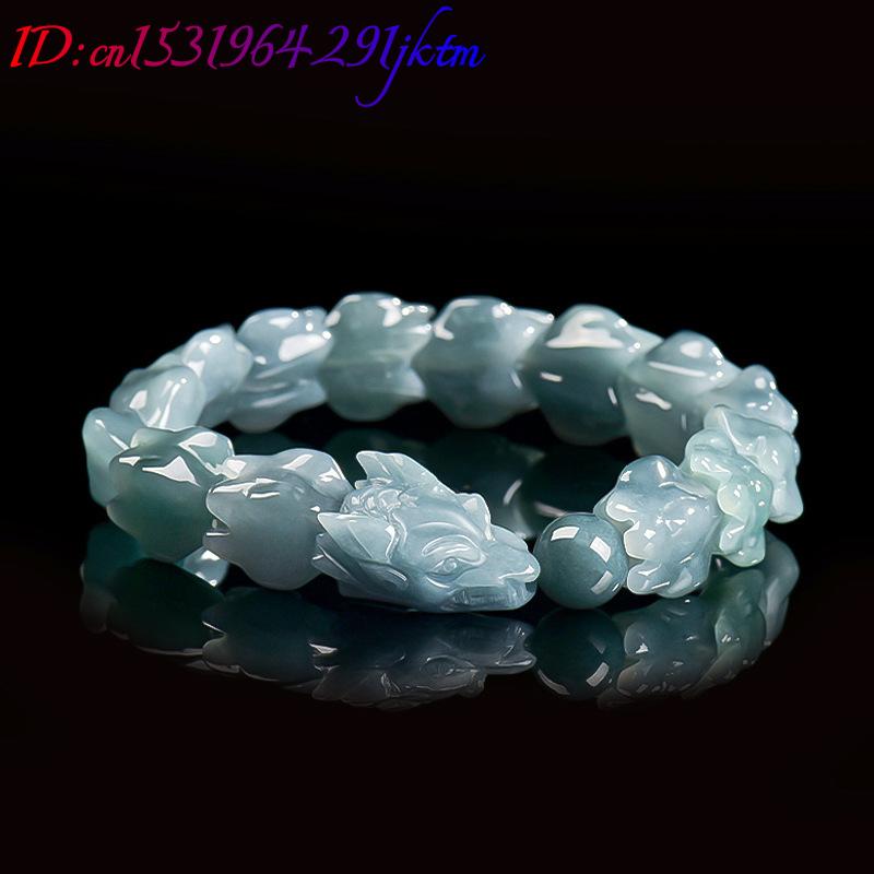 블루 버마산 비취 용 팔찌, 조각된 원석 뱅글, 부적, - Jewelry & Watches Ltd 리뷰 및 가격