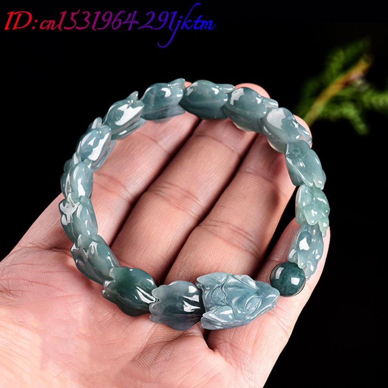 블루 버마산 비취 용 팔찌, 조각된 원석 뱅글, 부적, - Jewelry & Watches Ltd 리뷰 및 가격
