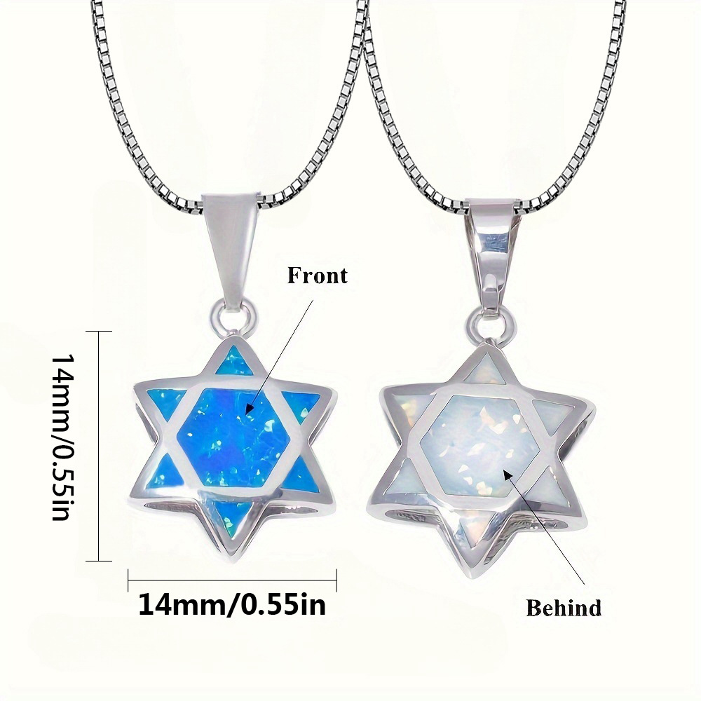 다윗의 별 오팔 펜던트 목걸이 양면 유대교 헥사그램 보 - Jewelry & Watches Ltd 리뷰 및 가격