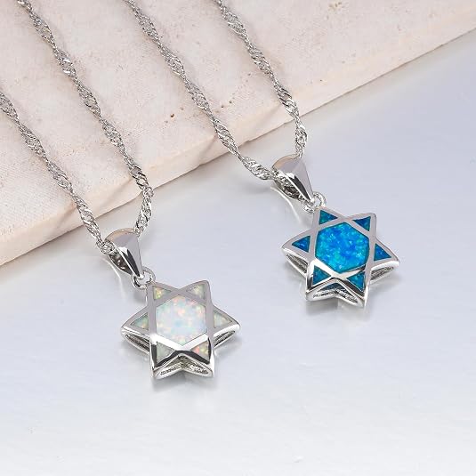 다윗의 별 오팔 펜던트 목걸이 양면 유대교 헥사그램 보 - Jewelry & Watches Ltd 리뷰 및 가격