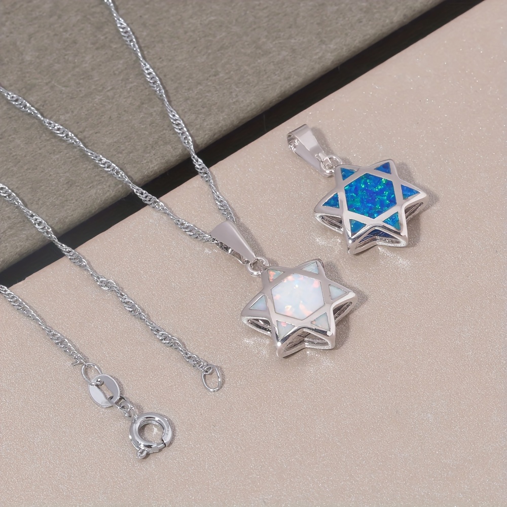 다윗의 별 오팔 펜던트 목걸이 양면 유대교 헥사그램 보 - Jewelry & Watches Ltd 리뷰 및 가격