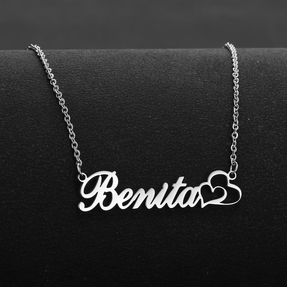개인화 된 더블 하트 맞춤 이름 목걸이 스테인레스 스틸 - Engraved Name Necklace 리뷰 및 가격