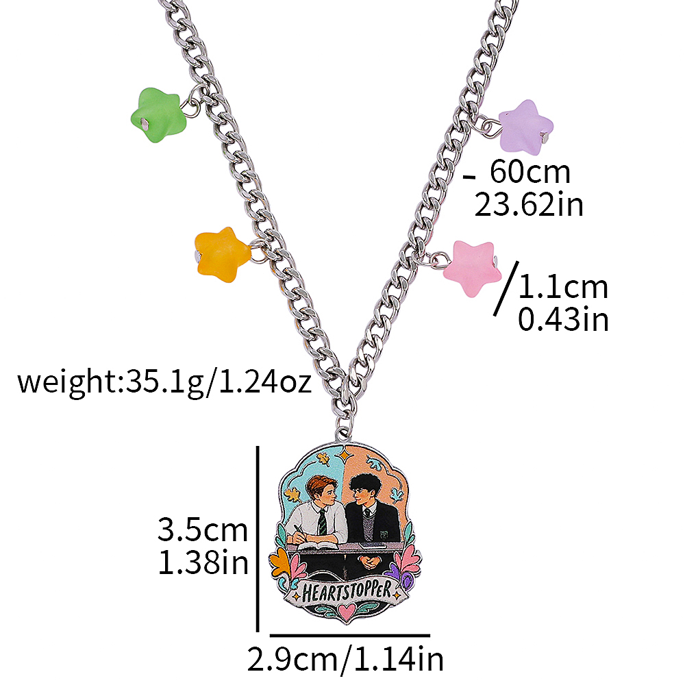 하트스토퍼 닉 & 찰리 만화 펜던트 목걸이 스테인리스  - Nick'S Jewelry & Watches Reviews 리뷰 및 가격