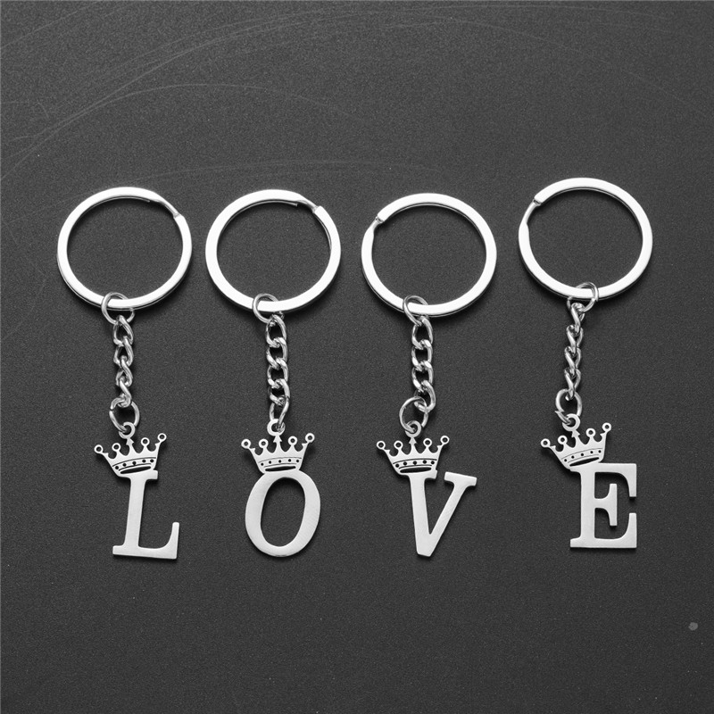 패션 크라운 A-Z 문자 펜던트 열쇠고리 연인용 실버  - Engraved Name Necklace 리뷰 및 가격
